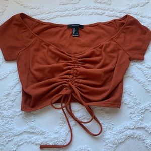 Cinched Off The Shoulder Crop Top